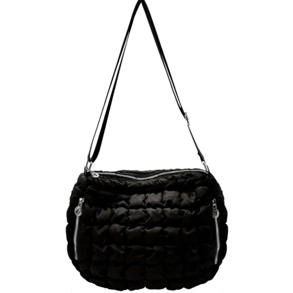 Valentino Orlandi Medium Black Quilted Shoulder Bag - Picture 1 of 10